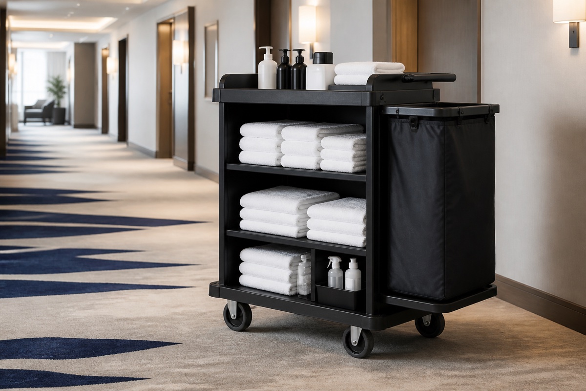 Professional hotel housekeeping service cart